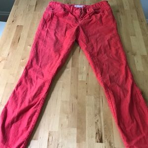 Madewell red corduroy skinnies